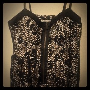 Charlotte Russe Black Zip Nude Mini Dress